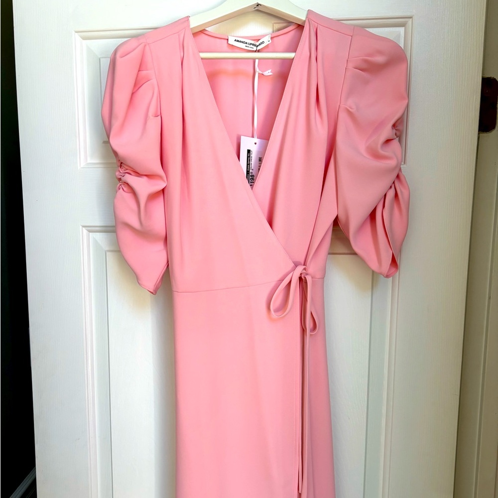 Amanda Uprichard NWT Virginia Wrap Dress Tulip Pink Medium